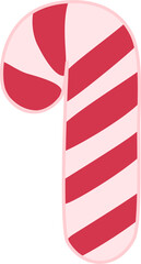 Illustration of a stripped candy cane