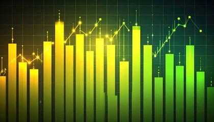 Financial graph representing market analysis and trends, showcasing performance over time
