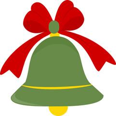 christmas bells with red ribbon