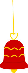 Red and yellow Christmas bell illustration