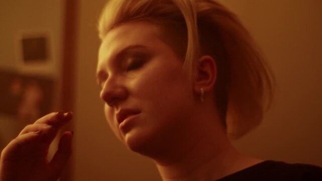 Girls struggling with addiction in stoned and drugged state