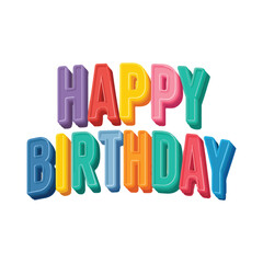 Vibrant Happy Birthday vector typography for greeting cards