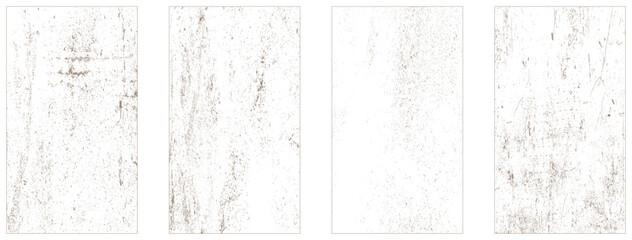 Four grunge bundle. Brown color grunge texture collection.