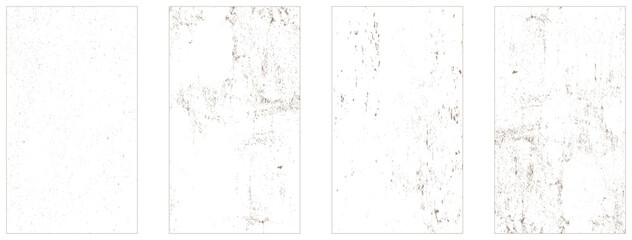 Four grunge bundle. Brown color grunge texture collection.