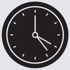 wall clock icon silhouette vector art illustration, wall clock vector illustration