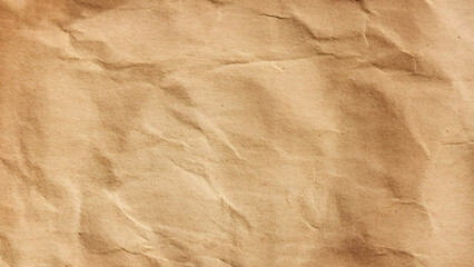 Close up of crumpled texture of old craft paper