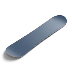 A sleek blue snowboard on a white background