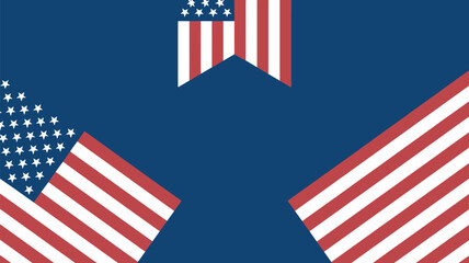 American flags arranged on a blue background creating a patriotic and festive atmosphere design