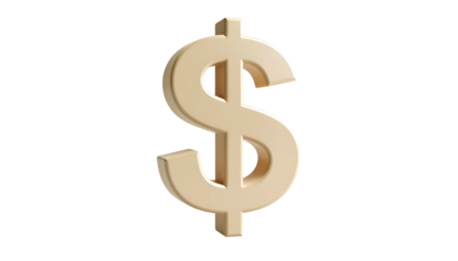 A 3D, golden dollar sign rendered against a stark black background