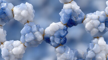 medical pattern, a clean, scientific design with repeating insulin molecule diagrams in blue and white on a light blue textured background suitable for professional or medical use