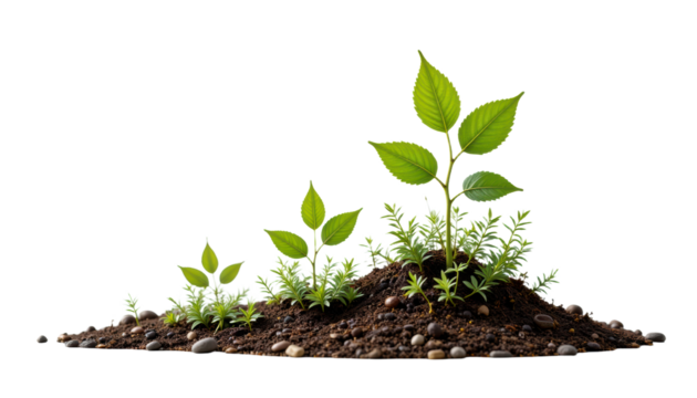 Isolated low carbon footprint sustainable business on a white background, in a realistic style, with crisp details, soft shadow, studio lighting, high resolution