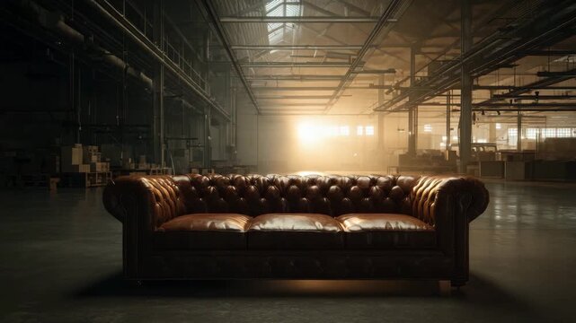 Industrial Interior with Retro Furniture