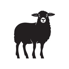 sheep silhouette vector on white background 2