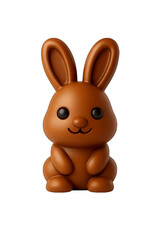 Obraz premium 3D Chocolate Bunny Plastic Icon on Transparent Background - Cute Easter Candy for Holiday Designs