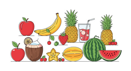 Colorful fruits assortment a vibrant and healthy collection.