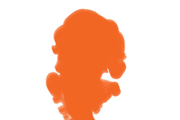 Orange smoke cloud isolated on transparent background