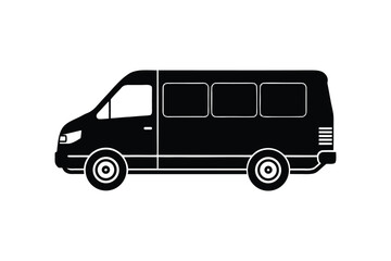 A service van silhouette vector art illustration