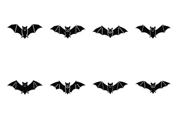 bat flying  minimal silhouette vector icon set. animal  icon set.