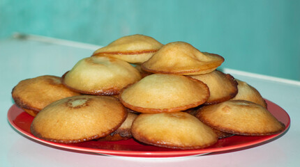 Traditional Bangladeshi Pitha Dessert on Red Plate