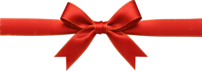 Red Bow Ribbon Isolated Object