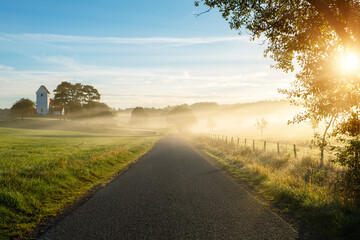 road in the fog