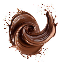Chocolate splash isolated on white background