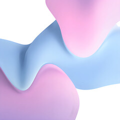 Abstract pastel fluid shapes isolated on white background