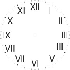 wall clock face isolated on white