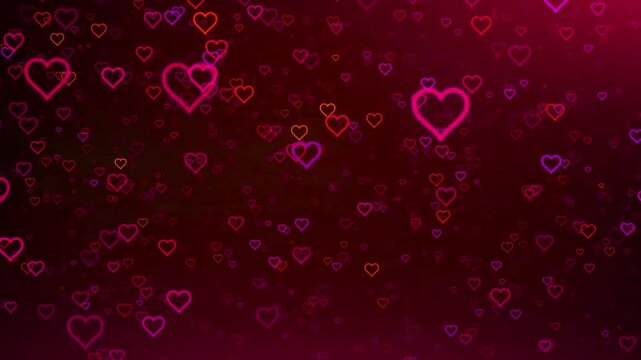  Romantic Motion Backgrounds Video Flying hearts Loop.