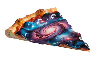 Galaxy pizza isolated on white background