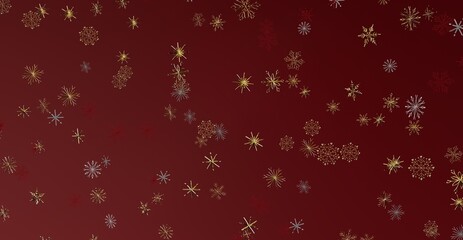 Festive abstract design with snowflakes on a deep red background. Perfect for holiday themes, greeting cards, and Christmas designs. Elegant, lu