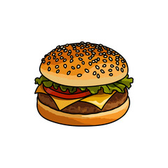 cheese hamburger fast-food 