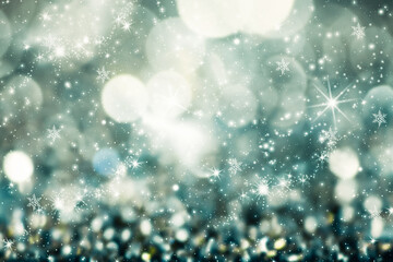 Blurred bokeh of Christmas lights