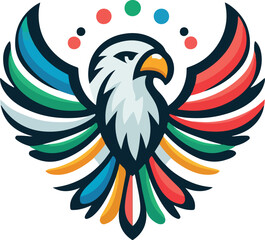 Mexican eagle logo icon vector white background .