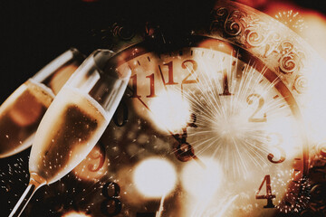 toasting with champagne glasses