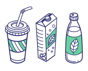 Three different types of refreshing drinks