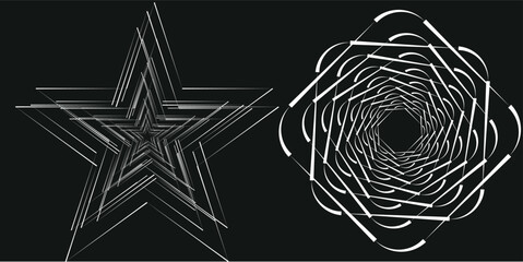 Halftone circular logo set. Circle dots isolated on the white background. Fabric design element. Halftone circle dots texture. Vector design element for various purposes.Print