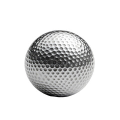 Black and white golf ball with dimples and a dark band