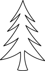 Hand-drawn Christmas tree outline for festive designs and holiday decoration projects