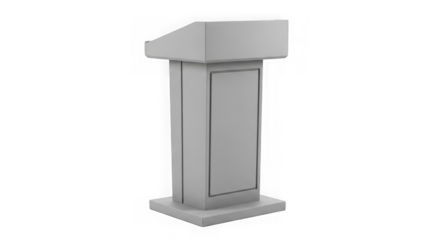 Modern gray podium for presentations isolated on transparent background