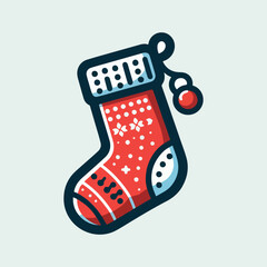 Christmas stocking logo icon, vector .