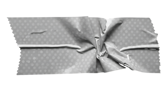 Gray Polka Dot Tape Strip with Wrinkles gray tape dots isolated on a transparent background - Powered by Adobe