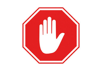 Obraz premium Stop sign with hand symbol against drugs or abuse. Isolated on transparent background, png