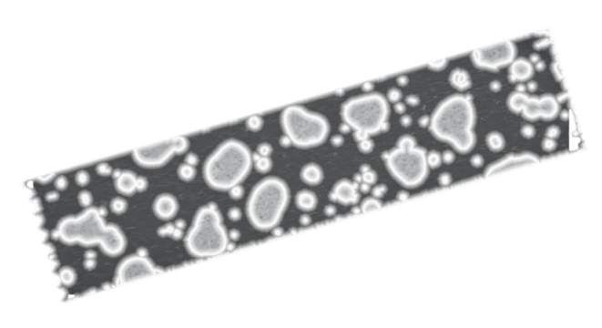 Gray Tape Strip with White Splatter on White Background isolated on a transparent background