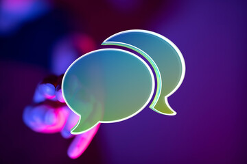 Creative visual of chat bubbles representing online dialogue and interaction with a modern background, suitable for digital communication concep