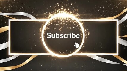Elegant Gold and Silver Subscribe Button Animation for Videos. - Powered by Adobe
