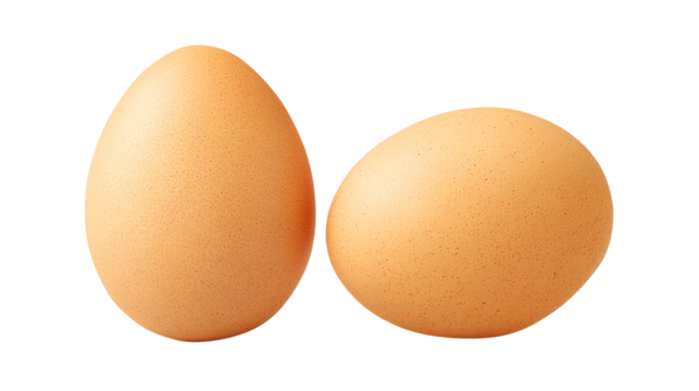 Two brown chicken eggs on a white background brown egg isolated on a transparent background