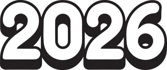 2026 future year design graphic two thousand twenty six numbers artistic celebration or prediction template