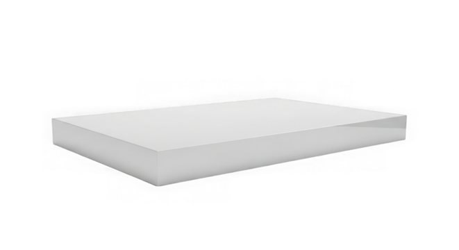 A white rectangular box isolated on transparent background