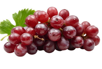 Fototapeta premium Wet grapes bunch isolated showcasing freshness, juiciness, and natural fruit appeal.
